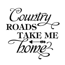Country Roads Take Me Home Wall Stickers Vintage Notebook Wall Decal Vinyl Wall Stickers Quotes for Classroom Bottles Cafe Hotel Home Wall Decor 22in