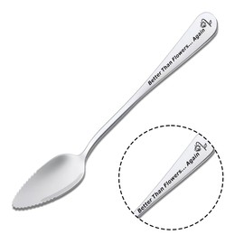 Long Distance Relationship Gifts for Women Fiancee Christmas Birthday Gifts for Girlfriend from Boyfriend Wife Anniversary Wedding Gift from Husband Engraved Spoons Serrated Melon Spoon with Teeth