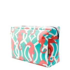 N. Gil Large Travel Cosmetic Pouch Bag (Seahorse)