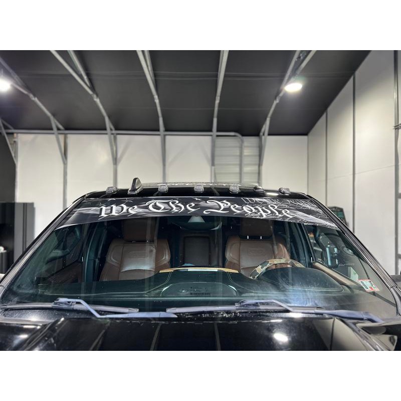 Solid Printed "We The People" Blackout Graphic Windshield Banner Visor