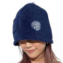 SAUNA VIBES Sauna Hat, Available in 11 Colors, Popular with Women, Prevents Heat Dizziness, Prevents Hair Damage, Imabari Towel, With Key Pocket, Men's, Women's, navy, Free size