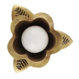 Indian Shelf 24 Pack Bloom Flower Antique White Ceramic Kids Nursery Drawer Knobs for Kitchen Cabinet Hardware Door Decorative Dresser Knobs Pulls Luxury Decor Upgrade