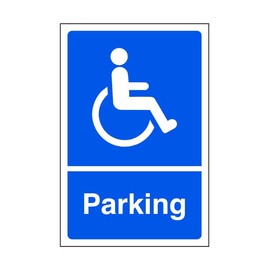 Parking only - parking sign - disable signage - 3mm Aluminum Dibond for indoor/outdoor usage (400mm x 300mm) 14m Viewing Distance.