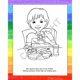 ZOCO - Good Nutrition - Educational Coloring Books (50 Bulk Pack, Without Crayons) - Healthy Eating Handout - Games, Puzzles, Fun Activities for Kids
