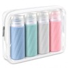 Juego de 4 Botellas de Silicona para Viaje, 90 ml,