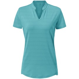 Rdruko Women's Hiking Shirts Quick Dry Short Sleeve UPF 50+ Sun Protection Moisture Wicking Outdoor Running Travel Shirts(Water Blue, US L)