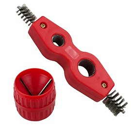 2 Pcs Pipe Reamer Deburring Tool PVC Pipe Reamer 4 in 1 Pipe Deburring Brush Pipe Reamer Tool Deburring Brush Copper Pipe Cleaner and Reamer Set for PVC Tubing, Aluminum Pipes,Tubing Chamfer Tool