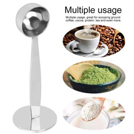 FTVOGUE Coffee Scoop Dual-Purpose Stainless Steel Tamping Measuring Scoop Coffee Bean Powder Spoon for Coffee Cocoa Protein