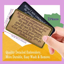 2Pcs Joshua 1:9 Tactical Jesus Bible Patch, Bible Verse 210 Have I NOT COMMANDED You Embroidery Hook & Loop Morale Patches for Christian Prayer's Caps Bags Backpacks