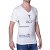 Sweatproof Undershirt for Men, V-Neck, White, Sweat Pads (1, Large)