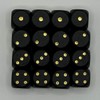 CRAFT CROWN Black Dice, Gold Letters, 16 Pieces, 0.5 inches