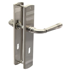 Haeusler 1382 Helena LS BB Door Handle Nickel Matt Zamak, Matt Nickel 235 mm x 45 mm, 8 mm Square Size, 215 mm Hole, for 35-45 mm Door Thickness, BB/PZ & Bath/Toilet Design