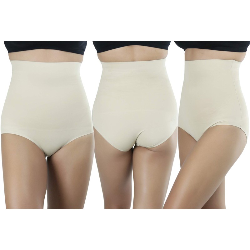 ToBeInStyle Women's 3 Pack High Waisted Silky Smooth Shipping Brief