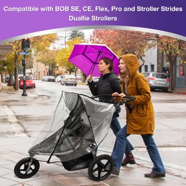Stroller Rain Cover Compatible with BOB Gear Duallie Strollers, Weatherproof, Protect from Rain Sun Dust