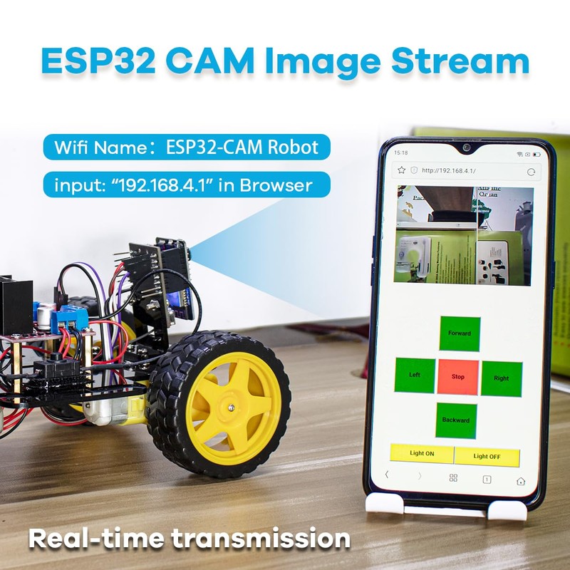 LAFVIN Camera Robot Car Kit for ESP32, WiFi Real-Time Video