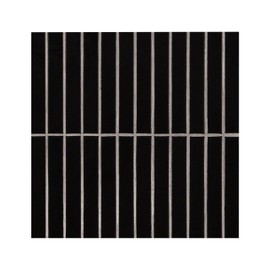 MSI Black Matte Stack Pattern Matte Porcelain Tile for Kitchen Backsplash, Floor Tile, Wall Tile for Bathroom, Shower Wall Tile, Mesh Mounted Mosaic Tile, Sample
