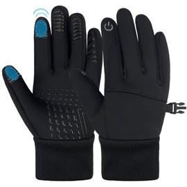 lifwimner Kids Winter Cycling Gloves, Thermal Warm Fleece Touchscreen Non-slip Windproof Sport Gloves Boys Girls for Running Bike Outdoors (L)