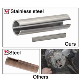 3mirrors Shaft Adapter Stainless Steel 5/8" x 3/4" x 3" Inch Crank Shaft Sleeve Adapter for Gas Engine Pulley Bore Reducer Predator Sleeve Bushing w/ 3/16'' Key