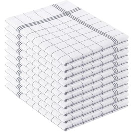 Pataya Pack of 10 Tea Towels, Cotton Kitchen Towels, Tea Towels, Kitchen Towels, Tea Towels, Cotton Tea Towel, Dry Towels Kitchen (10, Black)