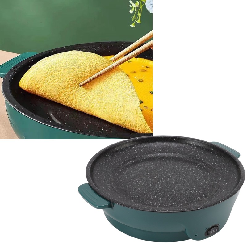 Electric Grill Pot 22cm Large Caliber Nonstick Multifunctional Electric Grill