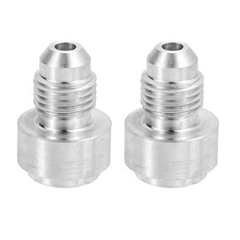 sourcing map 2Pcs Male 3AN Weld on Bung Fitting, Aluminum Alloy Flare Union Coupler for Automotive Replacement Fuel System Fittings, Silver