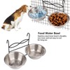 Stainless Steel Dual Hanging Food Water Bowl Feeder with Hook