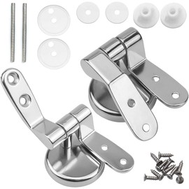 Tibapla Toilet Seat Hinges Fittings, Chrome Zinc Alloy Finished Toilet Seat Fittings and Fixtures Perfect for Most Wooden Resin MDF Toilet Seats