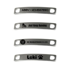 Custom 2Pcs Engraved Metal Shoe Tag, 301 Stainless Steel Plate, Nameplate/Monogram Initials Charms for Shoe Sneakers, Shoe Sneakers Accessory for Men Women, Gift for Runners, Shoe Decoration