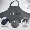 2 Pack Black Apron, Waterproof Adjustable Black Kitchen Chef Aprons