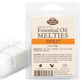 Fabulous Frannie Fruit Natural Soy Candle Meltie/Tart/Melts with Pure Grapefruit, Lime & Orange Essential Oils 2.5oz