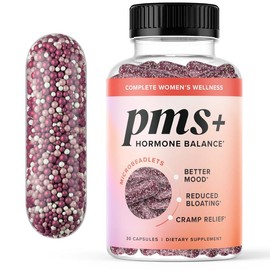 PMS Support Supplement for Women with PMS Relief | Hormone Balance & Period Relief, Chasteberry Supplements for Hormonal Acne | Microbeadlets with Dong Quai, Cranberry & Vitamin B6 | Non-GMO Dietary Supplement | 30 Capsules