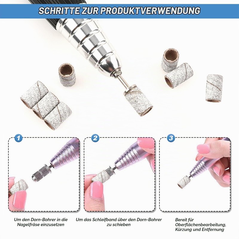 Sanding Sleeves Nail Cutter 240 Grit Sanding Caps Nail Sanding