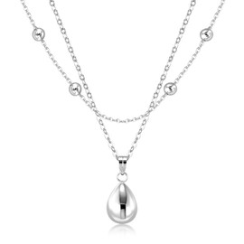 ALEXCRAFT Necklace Sterling Silver 925 Chains for Women, 14K Real Gold-Plated Adjustable 2 in 1 Stackable Layering Chains with Heart Coin Pendant Necklaces Boho Jewellery Chains for Women