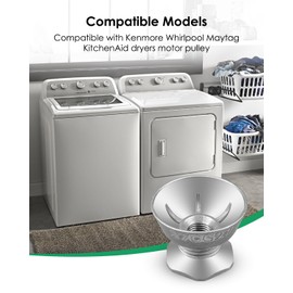 Upgraded W10837625 Dryer Motor Pulley 27 Compatible with Kenmore Whirlpool Maytag KitchenAid dryers,Replace 8578220 694872 3389729 W10460106 W10509022 4363333 AP5988738 Dryer Pulley Parts