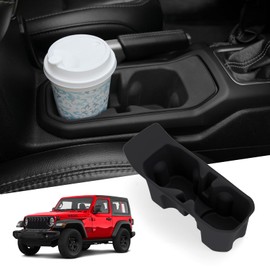 MAIKER Cup Holder Coaster Compatible with 2018-2024 Jeep Wrangler JL JLU 4XE & 2020-2024 Gladiator JT 2/4 Door, Silicone Cup Holder Mat Pad Insert CupHolder Liner