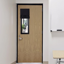 RYB HOME Classroom Door Window Cover, Blackout Shades for Classroom Windows and Doors Cover Lockdown Shades, Room Darkening Design Blocks Views, W 12 x L 30, 1 Panel, Black