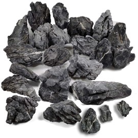 Voulosimi Natural Slate Rocks Stone Perfect Rocks for Aquariums, Landscaping Model,Tank Decoration,Amphibian Enclosures PH Neutral