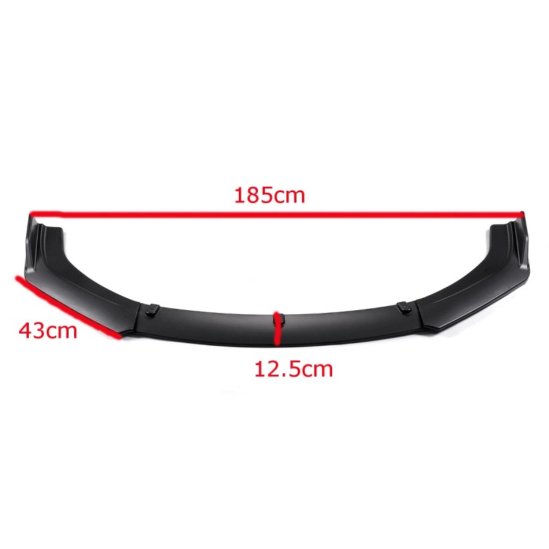 ZTT Matte black Front Bumper Lip Spoiler Splitter Body Kit
