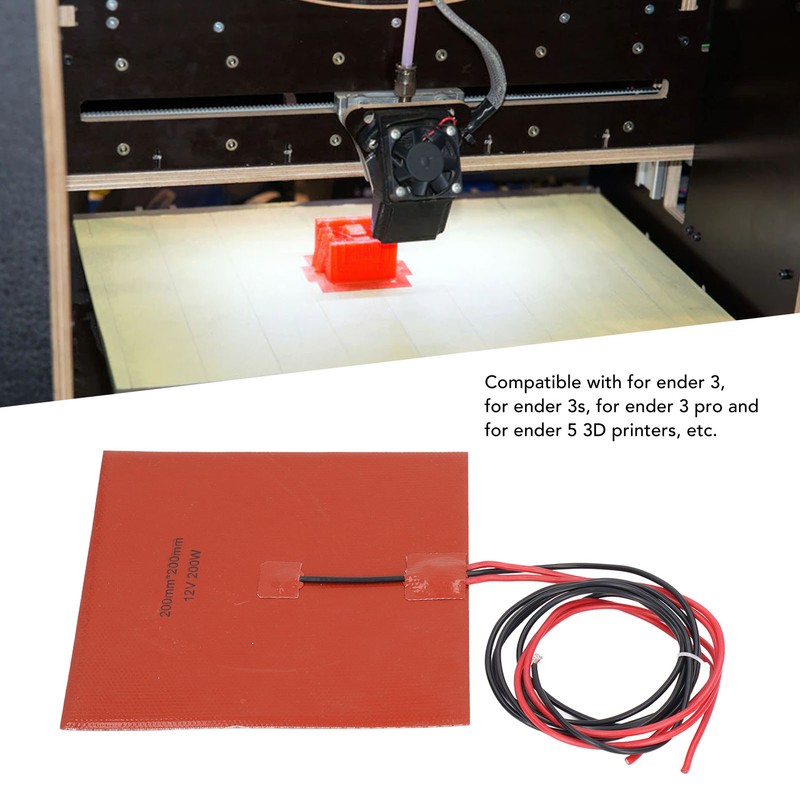 Silicone Heater Pad Heating Mat 180℃ 200x200mm 200W Accessory for
