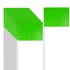 50 Pack 4.92"x3.81" Marking Flags Green with 15.3" Steel Pole