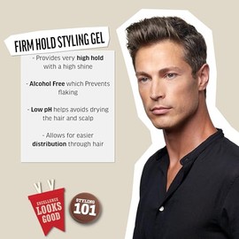 American Crew Men's Hair Gel, Firm Hold, Non-Flaking Styling Gel, 13.1 Fl Oz