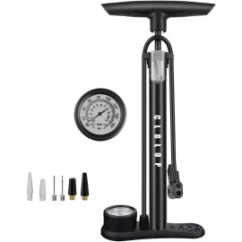 CLOLOP Bike Pump with Gauge – Fits Presta & Standard Valves, for Bikes & Balls