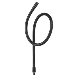 PATIKIL 23.6" Universal Gooseneck Hose, 1 Pcs M10 Fine Thread Bendable Metal Hose Flexible Arm Tube Extension for Lamp, DIY Equipment, Black