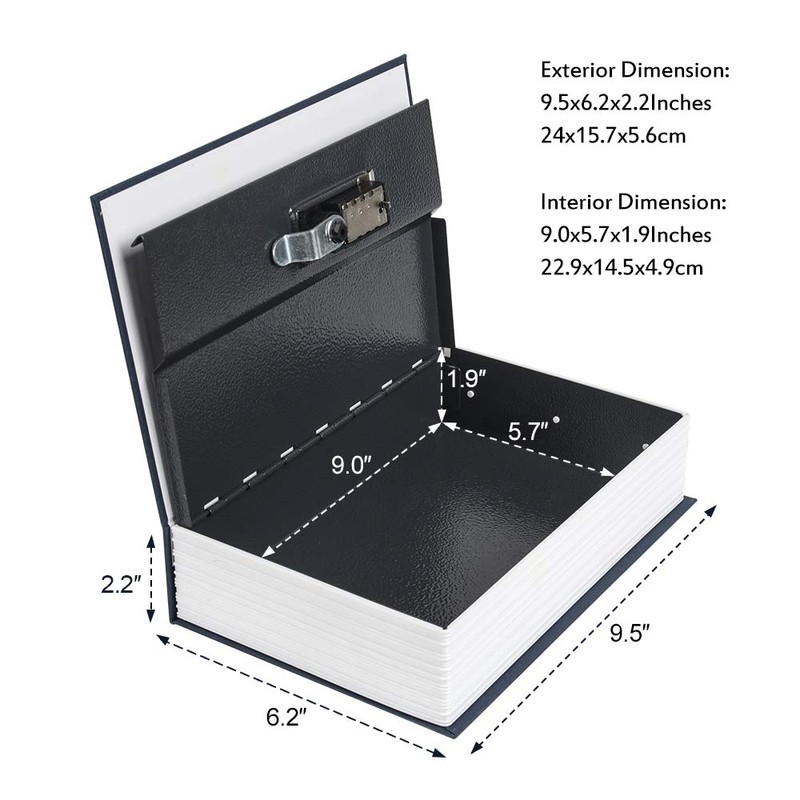 KYODOLED Diversion Book Safe with Combination Lock, Safe Secret Hidden