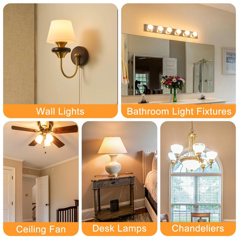 LFLAMPON E12 Bulb Dimmable 12 Watt Light Bulbs, 120W 150W