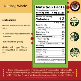 Shubhaavya Premium Whole Nutmeg 1.7oz (50g) - All Natural | Gluten Free | NON-GMO | Hand-Selected Indian Spice