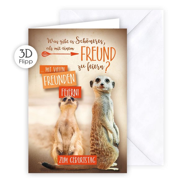 KE - Exclusive 3D Folding Card for Birthday, DIN B6