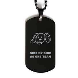 Labrador Puppy, Pet ID Tag, Guide Dogs, New Puppy, Blind Dog, Design for Dog Mom, Dog Dad, Pet Loss, Dog Memorial | Never Fade Off Engraved Black Dog Tag, Highly Resistant to Rust, Corrosion and