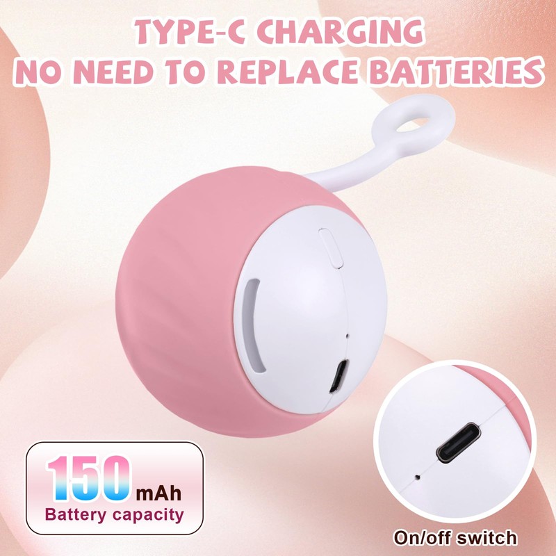 EUWLY Automatic Cat Ball Toy Cat Interactive Toy (Pink)