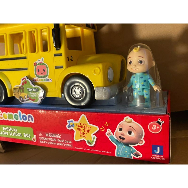 Cocomelon Musical Yellow School Bus with Sound and 3 inch
